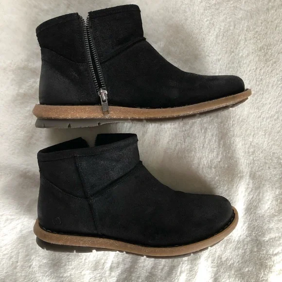 Black Born Suede Ankle Boots New in box - Picture 3 of 8